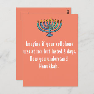 Funny Sarcastic Hanukkah Chanukah Cellphone Quote Postcard