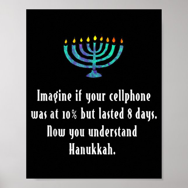 Funny Sarcastic Hanukkah Chanukah Cellphone Quote  Poster (Front)