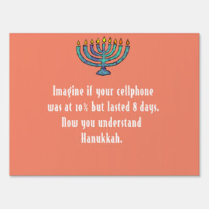 Funny Sarcastic Hanukkah Chanukah Cellphone Quote Sign