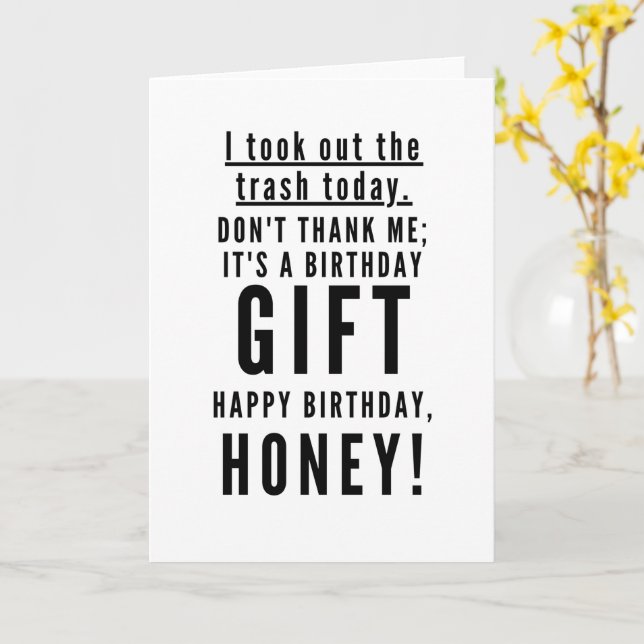Funny sarcastic happy birthday for wife card (Yellow Flower)