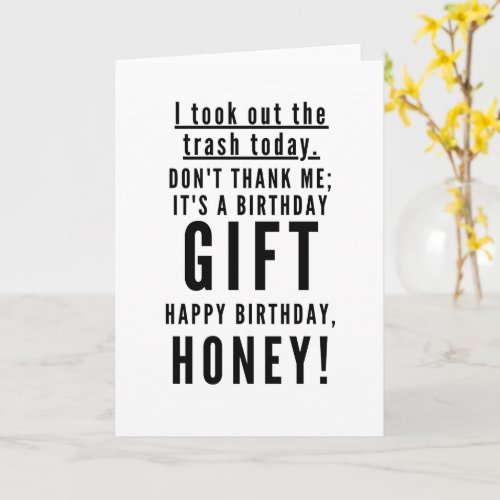Funny sarcastic happy birthday for wife card