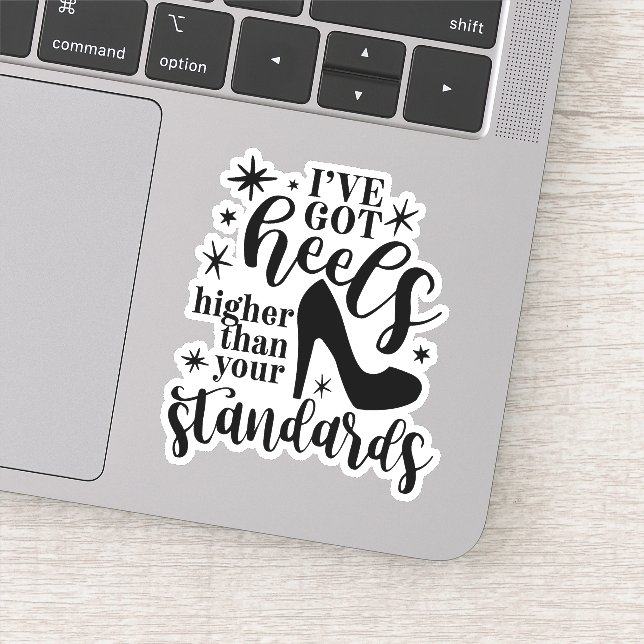 Funny Sarcastic Heels Die Cut Sticker Decal (Detail)