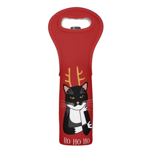 Funny Sarcastic Holiday Cat Wine Bag