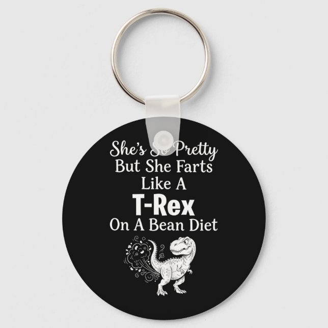 Funny Sarcastic Humor Saurus Quote Keychain (Front)