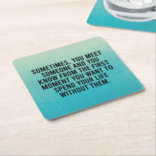 Funny Sarcastic Introvert Humor Saying Square Paper Coaster