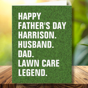 Funny Sarcastic Lawn Care Legend Fathers Day  Holiday Card