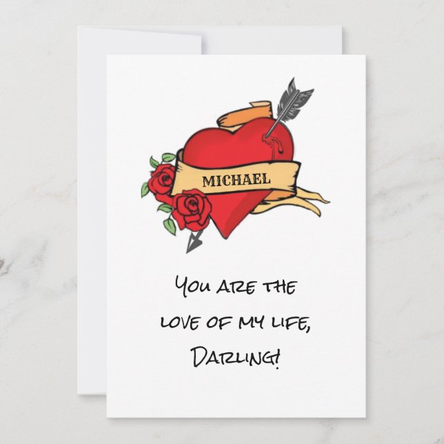 Funny Sarcastic LOVE OF MY LIFE Custom Valentine Holiday Card (Front)