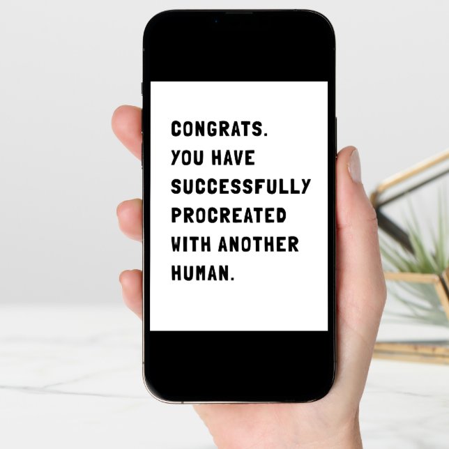 Funny Sarcastic New Baby Card (Front Digital)