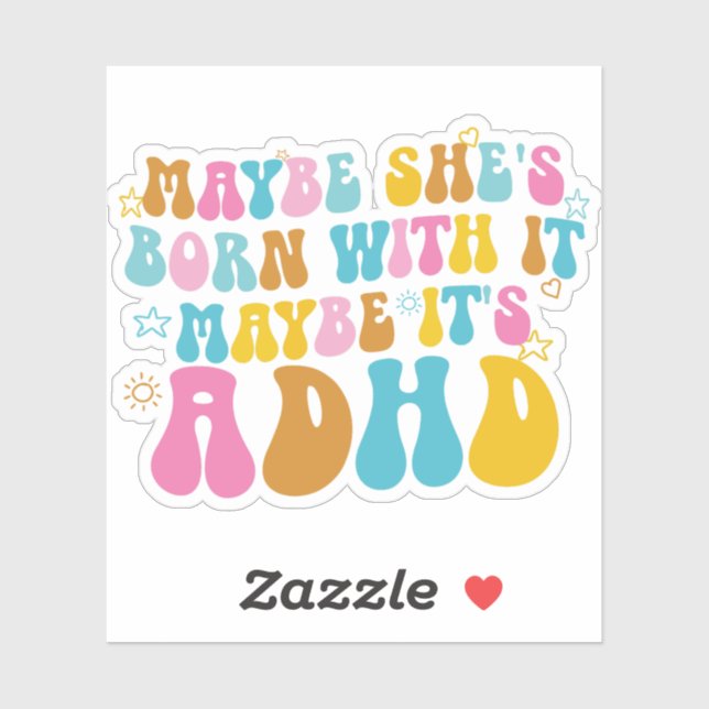 Funny Sarcastic Nurse Badge Reel ADHD  Sticker (Sheet)