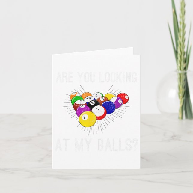 Funny Sarcastic Pool Billiards Slogan Looking At M Card (Front)