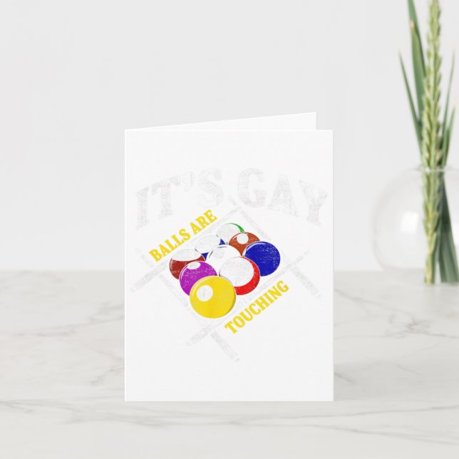 Funny Sarcastic Pool Billiards Statement It´s Gay  Card (Front)