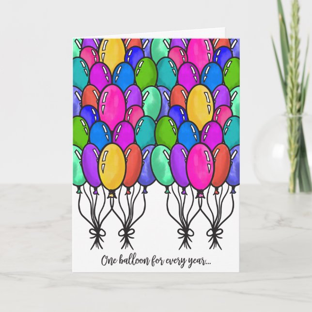 Funny Sarcastic Quote Balloons Happy Birthday Card (Front)