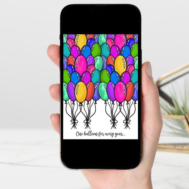 Funny Sarcastic Quote Balloons Happy Birthday Card (Front Digital)