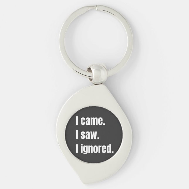 Funny Sarcastic Quote I Came I Saw I Ignored Meme  Keychain (Front)