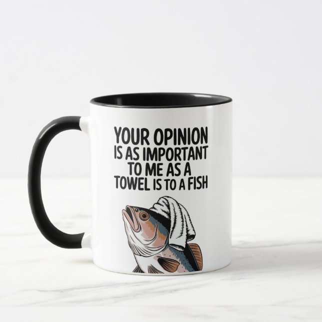 Funny Sarcastic Quote Mug, Funny Fish Mugs (Left)