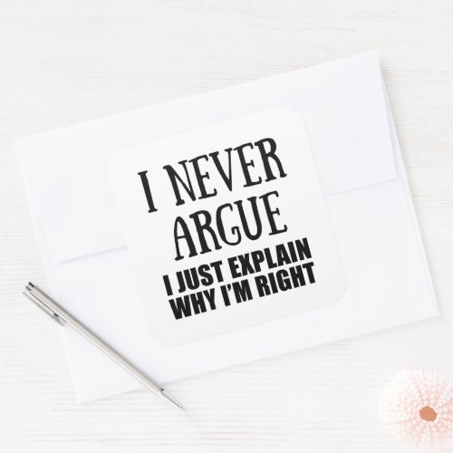 Funny sarcastic quotes adult humor sarcasm square sticker