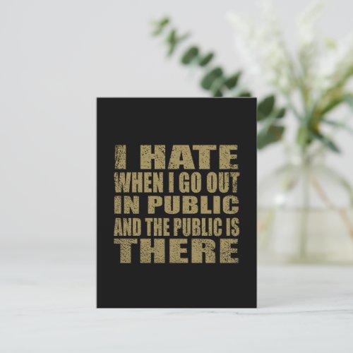 Funny sarcastic quotes humor sarcasm introvert postcard