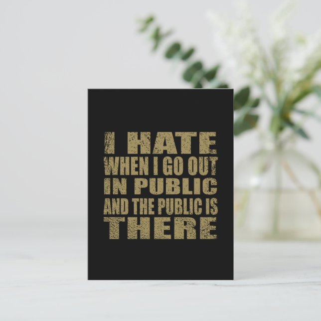 Funny sarcastic quotes humor sarcasm introvert postcard (Standing Front)