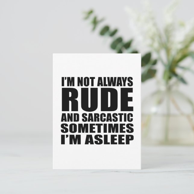 Funny sarcastic quotes humor sarcasm introvert postcard (Standing Front)