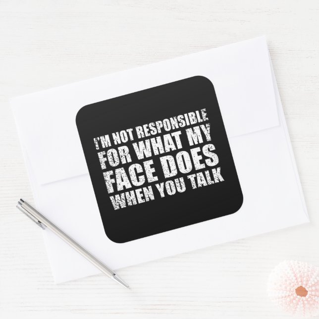 Funny sarcastic quotes humor sarcasm introvert square sticker (Envelope)