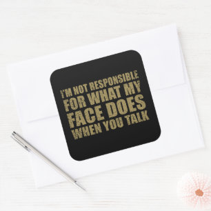 Funny sarcastic quotes humor sarcasm introvert square sticker