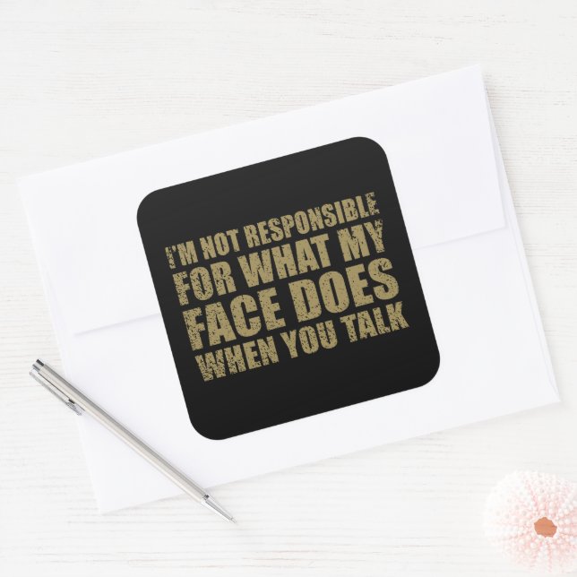 Funny sarcastic quotes humor sarcasm introvert square sticker (Envelope)