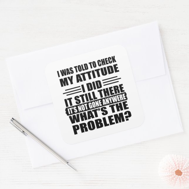 Funny sarcastic quotes humor sarcasm introvert square sticker (Envelope)