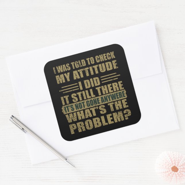 Funny sarcastic quotes humor sarcasm introvert square sticker (Envelope)