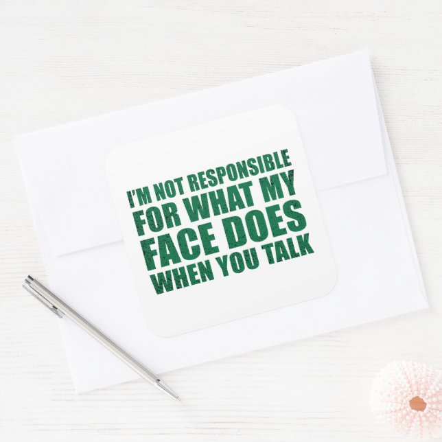 Funny sarcastic quotes humor sarcasm introvert square sticker (Envelope)