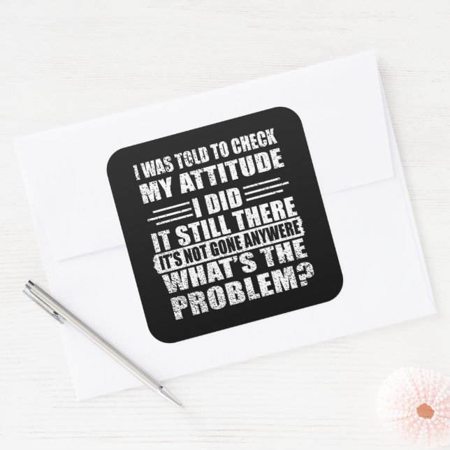 Funny sarcastic quotes humor sarcasm introvert square sticker (Envelope)