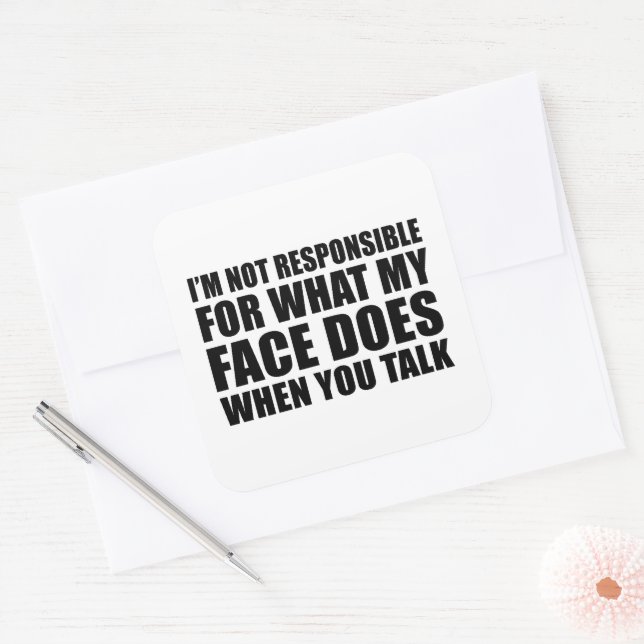 Funny sarcastic quotes humor sarcasm introvert square sticker (Envelope)