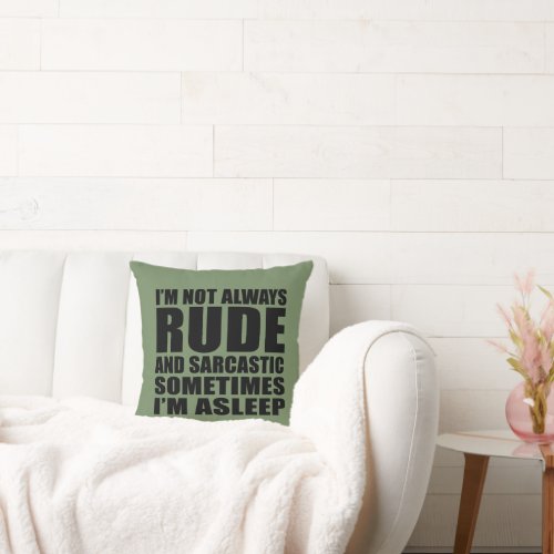 Funny sarcastic quotes humor sarcasm introvert throw pillow