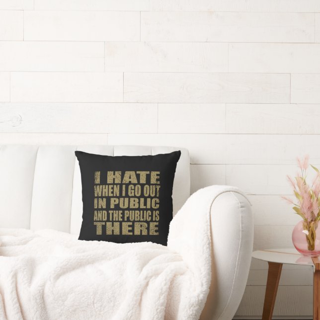 Funny sarcastic quotes humor sarcasm introvert throw pillow (Couch)