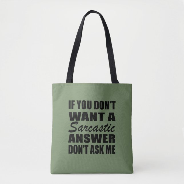 Funny sarcastic quotes humor sarcasm introvert tote bag (Front)