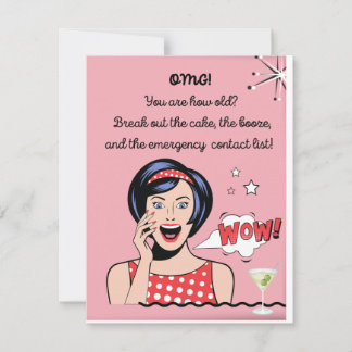Funny Sarcastic Retro Birthday Card