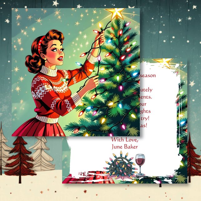 Funny Sarcastic Retro Christmas Humor Card (Creator Uploaded)