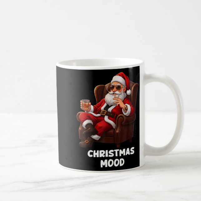 Funny Sarcastic Santa Smoking And Drinking “christ Coffee Mug (Right)
