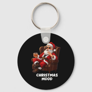 Funny Sarcastic Santa Smoking And Drinking “christ Keychain