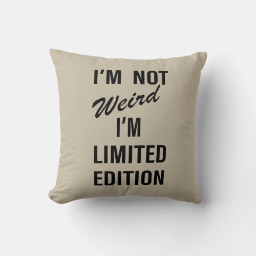 Funny sarcastic sayings black font throw pillow