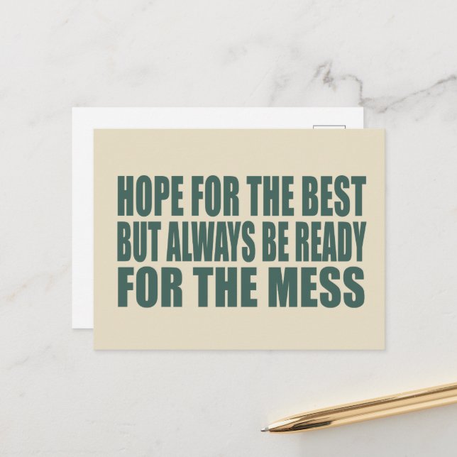 Funny sarcastic sayings famous quotes holiday postcard (Front/Back In Situ)