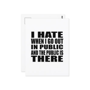 Funny sarcastic slogan adult humor introvert postcard