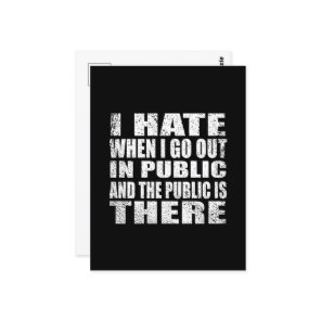 Funny sarcastic slogan adult humor introvert postcard