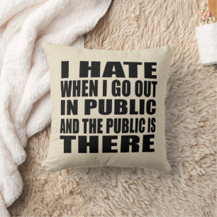 Funny sarcastic slogan adult humor introvert throw pillow