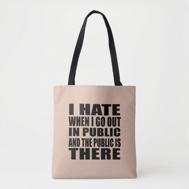 Funny sarcastic slogan adult humor introvert tote bag (Front)