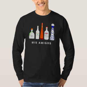 Funny Sarcastic Trendy Women Men Mis Amigos Tequil T-Shirt
