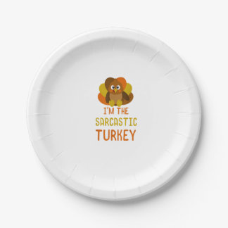 Funny Sarcastic Turkey Family Matching Thanksgivin Paper Plates
