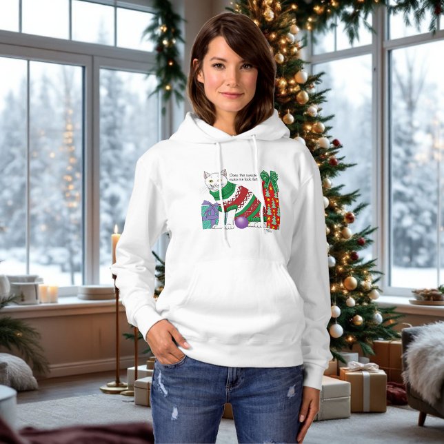 Funny Sarcastic Ugly Christmas Sweater White Cat (Creator Uploaded)