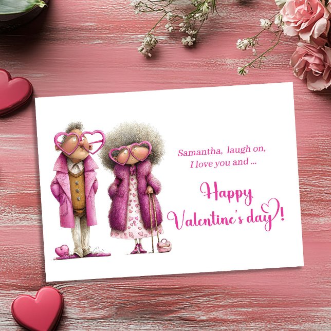 Funny Sarcastic Valentine Colorful Love Couple Holiday Card (Funny Sarcastic Valentine Card Colorful Love Couple)