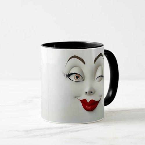 Funny Sarcastic Woman Face Wrap Mug