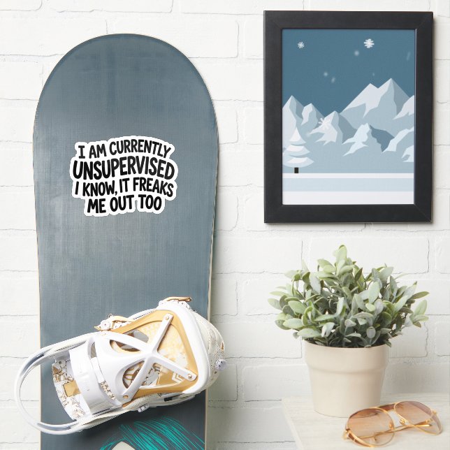 Funny sarcastic work sticker (Snowboard)